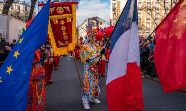 Flags of the European Union, France and China