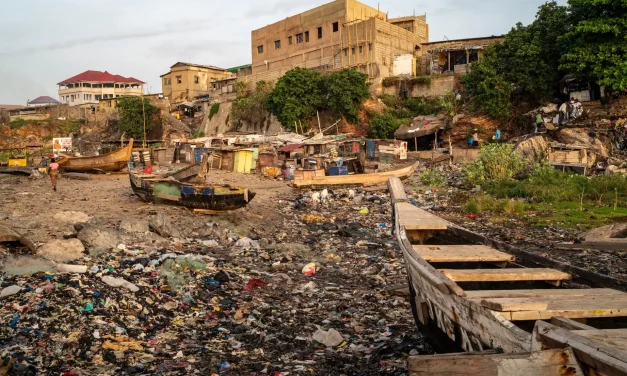 Plage de Jamestown &mdash; habitat pr&eacute;caire, d&eacute;chets et fort James